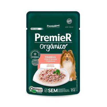 Imagem de Ração Úmida Premier Orgânico para Cães Adultos de Porte Pequeno Sabor Frango, Chia e Quinoa 85g