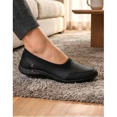 Imagem de Tênis Casual Kolosh Feminino Slip-on C3186A, Preto, Chumbo, 35