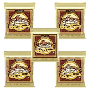Imagem de Kit 5 Encordoamento Violão Aço Ernie Ball 010 Earthwood