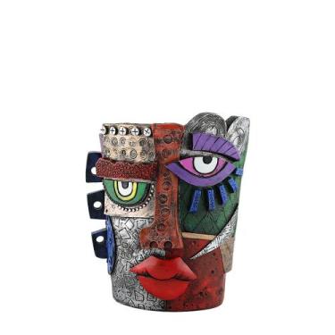 Imagem de Resina de vaso de flores abstrata estilo Picasso em forma de rosto 750