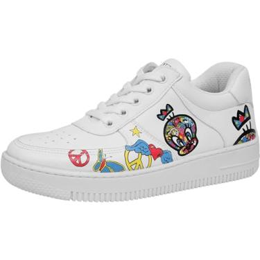 Imagem de Tênis feminino branco – Tênis fashion feminino feito à mão, couro vegano e design exclusivo, Tweety Love, 34