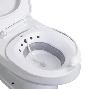 Imagem de Bacia de banho portátil com flusher para cuidados de opção de controle de temperatura(Sem exibição-Cinza)