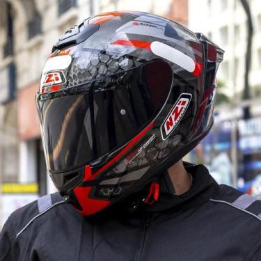 Imagem de Capacete Moto NZI Trendy 3 Stream Overtaking Cinza Vermelho - 58