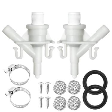 Imagem de VOURTM Kit de substituição de válvula de vaso sanitário RV de 2 peças e anel de vedação de vaso sanitário de descarga de pedal compatível com modelos Dometic 300 301 310 311 320 321 à prova de