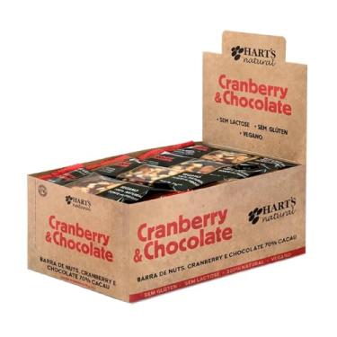 Imagem de Harts Natural Barra Australia Cranberry & Chocolate 40g, Snack Proteico, Vegano, Sem Glúten, Sem Açúcar, Caixa com 20 Unidades