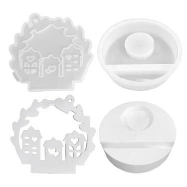 Imagem de Shakven Molde de castiçal, moldes de castiçal de silicone,Molde para castiçal para luz de chá - Molde de resina de suporte de castiçal, molde de suporte de para casa de guirlanda, moldes