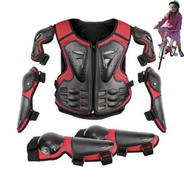 Imagem de Shakven de peito para motocicleta infantil, de peito para crianças Motocross | Equipamento de proteção para ciclismo infantil | de equitação infantil de motocross, com proteção de joelho, cotovelo,