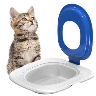 Imagem de Shakven Assento sanitário para gato, treinador de banheiro para de gato - Treinador de gatos com caixa de areia | Instrutor reutilizável do gato da esteira da caixa da areia, jogo higiênico do