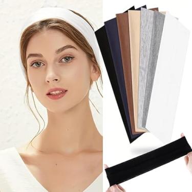 Imagem de Bandanas antiderrapantes para mulheres – Conjunto de 7 peças de faixas esportivas de algodão macio e elástico, perfeitas para exercícios, ioga e corrida.