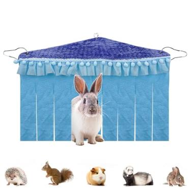 Imagem de ReignSword Esconderijo de canto de porquinho-da-índia com acabamento em renda, acessórios de gaiola de floresta, refúgio de canto para animais de estimação para porquinhos-da-índia, coelhos, furões