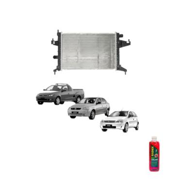 Imagem de Kit Radiador GM Corsa 2002 e Montana 1.8 2003 com Aditivo Radiador Radiex Rosa