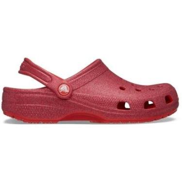 Imagem de Sandália Crocs Classic Glitter Clog Cherry Red-Feminino