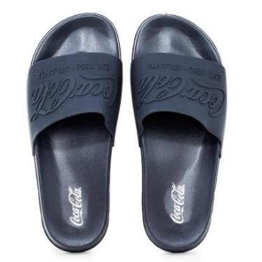 Imagem de Sandália Slide Masculina Coca Cola Groove Confortável Resistente Original 3919-Masculino