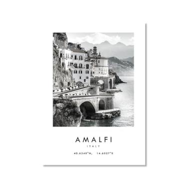 Imagem de Pôster de cidade preto e branco - impressão de viagem Roma Las Vegas Veneza Paris Sydney Amsterdam Amalfi Sanfrancisco Pintura em tela impressões de paisagem da cidade do mundo imagens de parede