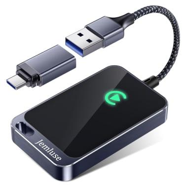 Imagem de Jemluse Adaptador CarPlay sem fio para Apple iPhone – conexão sem costura multiusuário para converter adaptador de reprodução com fio para carro sem fio – sem latência do iOS 10+ para tela com USB C