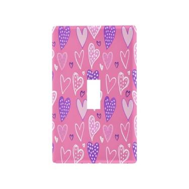 Imagem de Wassud Playful Hearts Placa de cobertura de interruptor de luz decorativa capas de tomada placa de parede para tomadas elétricas interruptor único