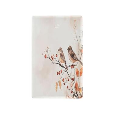 Imagem de Wassud Capa decorativa para interruptor de luz de outono floral com pássaros, placa de parede para tomadas elétricas em branco 11 x 6 cm