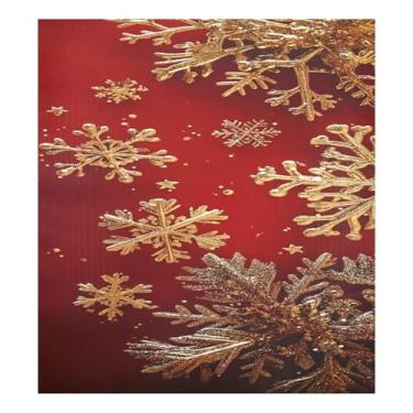 Imagem de STAYTOP Fundo vermelho Natal flocos de neve dourado capa ímã máquina de lavar louça 58 x 66 cm porta frontal capas decorativas de geladeira adesivo folha magnética máquina de lavar roupa painel de