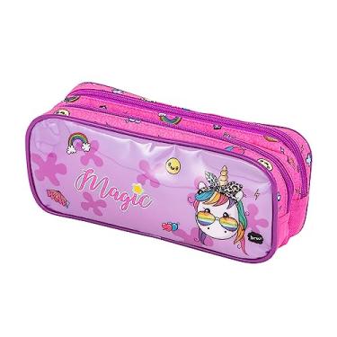 Imagem de Estojo Duplo Unicórnio Magic Rosa e Roxo BRW