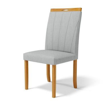 Imagem de Cadeira Aurora Madeira Maciça Estofada Para Mesa De Jantar