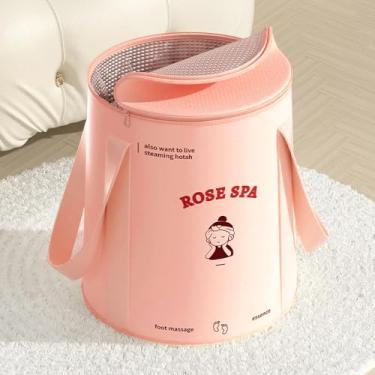 Imagem de Bacia de Banho Pé Grande com Isolamento Térmico Colapsível Banheira Portátil para Viagem Balde Água Plegável Multifuncio
