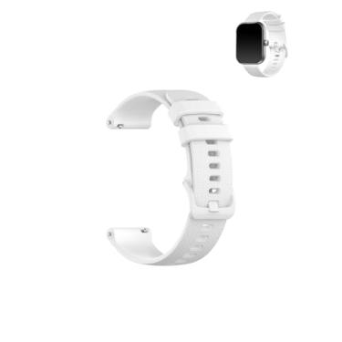 Imagem de WUNIAK Compatível com relógios inteligentes Keeponfit DR05, pulseiras de substituição de silicone macio à prova d'água para Keeponfit DR05. Branca