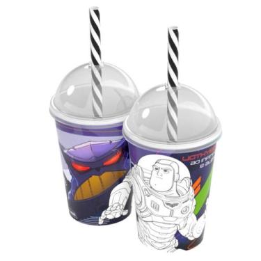 Imagem de Copo Infantil do Buzz Lightyear com Tampa e Canudo  1 Unidade - Plasút