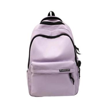 Imagem de Mochila Grande De Cor Sólida Preta Para Estudantes Do Ensino Médio Bol