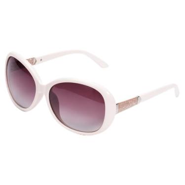 Imagem de Óculos de sol polarizados femininos Jackie O Trendy Elegante Vintage com hastes cravejadas, Bege claro/marrom gradiente