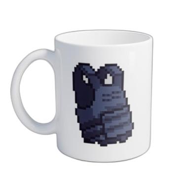 Imagem de Caneca Xícara de Café Porcelana 300ml Pixel Art Colete de Polícia