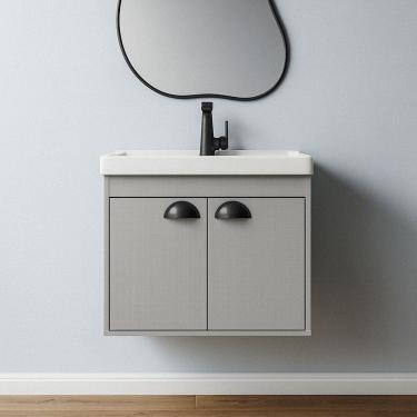 Imagem de Gabinete Armário para Banheiro 50cm MDF com Cuba - Siena Lineo