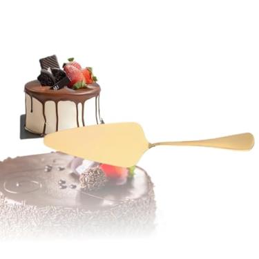 Imagem de Espátula para Bolo Dourada, Utensílio para Servir Tortas e Bolos, Metal, Design Elegante com Cabo Longo