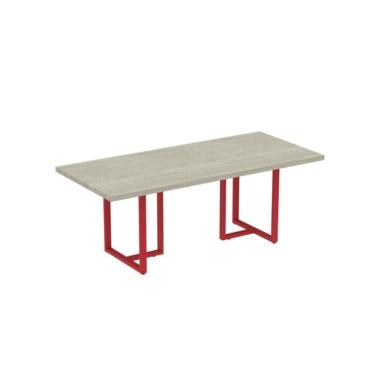 Imagem de Mesa Reunião Retangular 2000x900mm Pe40tub Castanheira Natural-vermelho