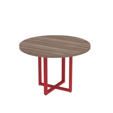Imagem de Mesa Reunião Redonda 1100pe40tub Walnut-vermelho