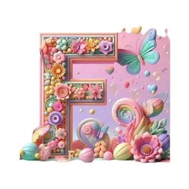 Imagem de Pintura Em Diamante De Letras Do Alfabeto Com Animais Borboleta 26 Let