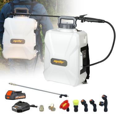 Imagem de Mayoki Pulverizador De Mochila Alimentado Por Bateria De 3 Galões Compatível Com Bateria Dewalt De 20 V, Pulverizador Elétrico De Jardim De 55 Psi Com Bateria De 20 V E 2,0 Ah, 7 Bicos, 2 Hastes, Pu