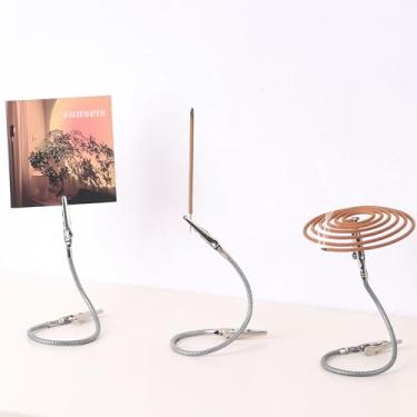 Imagem de 3 peças de aço inoxidável multifuncionais clipes jacaré de cabeça dupla, suporte de incenso, suporte de cartão comemorativo, suporte de bobina de mosquito, dispositivo de fixação. (prata)