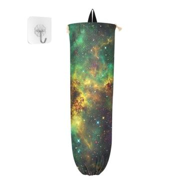 Imagem de Porta-sacos plásticos de galáxia de aparência bonita, organizador de sacolas plásticas de cozinha, organizador de armazenamento de sacolas de supermercado