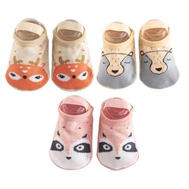 Imagem de Kit 3 Meias Sapatilhas Antiderrapante Pietra Baby Infantil Unissex Alg
