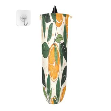 Imagem de Laranjas de maneira artística, dispensador de sacolas de supermercado, armazenamento de sacolas de compras de plástico, suporte de sacola de supermercado cozinha, 1 pacote