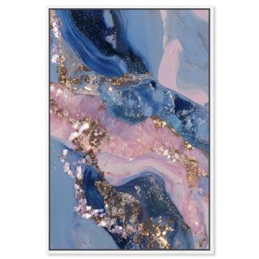 Imagem de Rose Gold Nebula II Impressão em tela rosa decoração de parede por Art Remedy, moldura branca, 50 x 76 cm