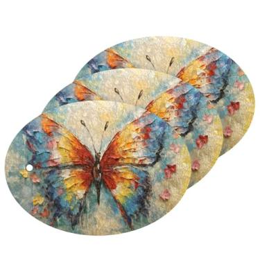 Imagem de CEBUGI Esponjas de limpeza que não arranham, pacote com 3 esponjas de cozinha para lavar pratos, suprimentos de limpeza para cozinha, banheiro doméstico (borboleta com asas azuis)