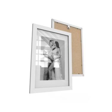 Imagem de Moldura para quadro de 15 x 21 polegadas para montagem na parede Moldura decorativa com frente de vidro de 24 x 31 polegadas (4,BRANCO)