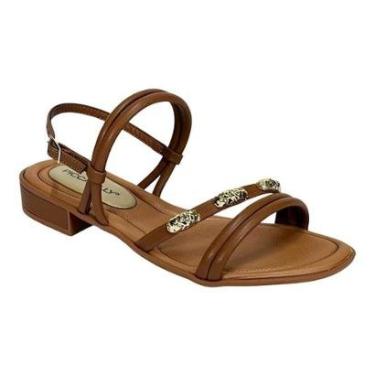 Imagem de Sandália Piccadilly Taila Salto Baixo 590071 Marrom Ocre-Feminino