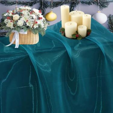 Imagem de MDS Pacote de tecido de organza transparente de 40 jardas para decorações de eventos de festa de casamento, pano de fundo, cortina, artesanato de Natal, vestido, moda, faça você mesmo, parafuso de