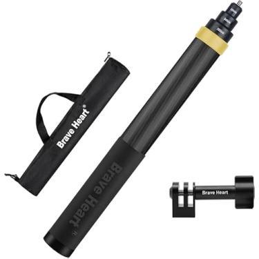 Imagem de Brave Heart Bastão de selfie invisível estendido de 3 m para câmeras de ação Insta360 X5 X4 Insta 360 x5 x4 X3 ONE RS/X2/R/X para acessórios DJI OSMO 360 (14 a 299.7 cm) (dourado)