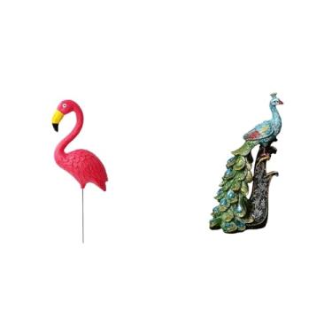 Imagem de Whtkoph Escultura de Flamingo para Jardim de Fadas E Estátua, Elegante Ornamento de Mesa para Escritório, Quarto E Sala de Estar.