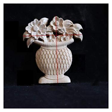 Imagem de Moldagem de madeira de guarnição decorativa para mobiliário doméstico, madeira maciça apliqueira inlay imperintado Decalques da porta de mobília, escultura de madeira sobreposições para móveis(A,6PCS)