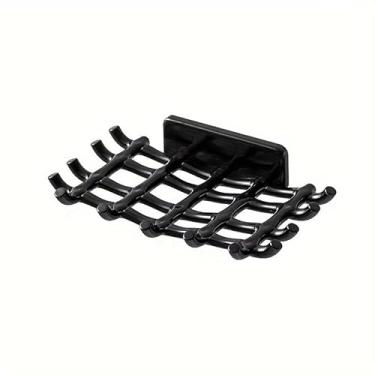 Imagem de Saboneteira montada na parede com grade de drenagem - organizador de banheiro sem broca para sabonete, escovas de dentes e muito mais | Design retangular de plástico durável, bandeja de sabão