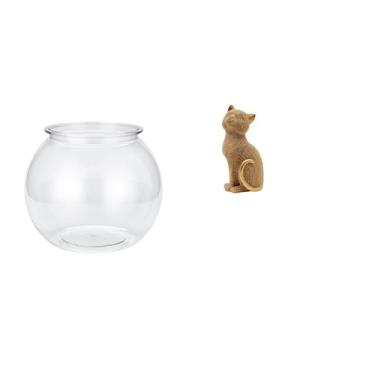 Imagem de Whtkoph Ornamento Transparente para Aquário com Peixe-gato, Estatueta de Resina Transparente, Vaso para Quarto, Sala de Estar, Escrivaninha, Mesa, Entrada, Es